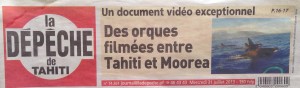 La Depeche Titre 31-07-13 Orques à Tahiti BD